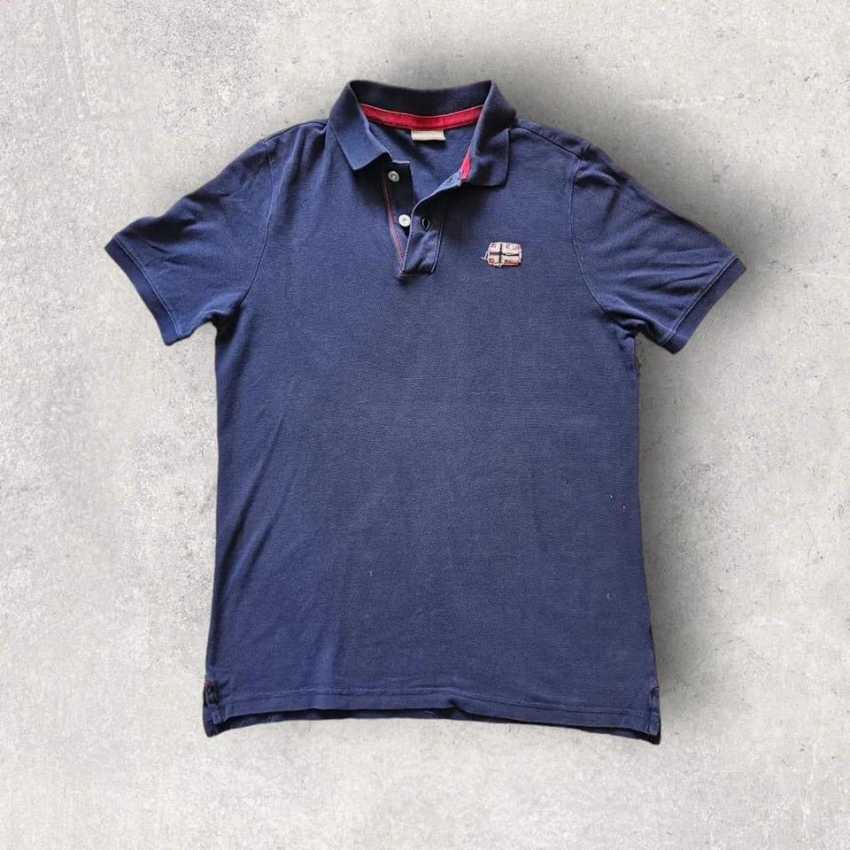 Navy Napapijri Polo Tee - Small חולצת פולו כחולה כהה של נאפפיג'רי, מידה S