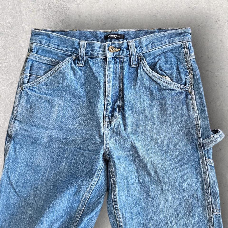 George carpenters blue jeans vintage workwear streetwear 30x30        