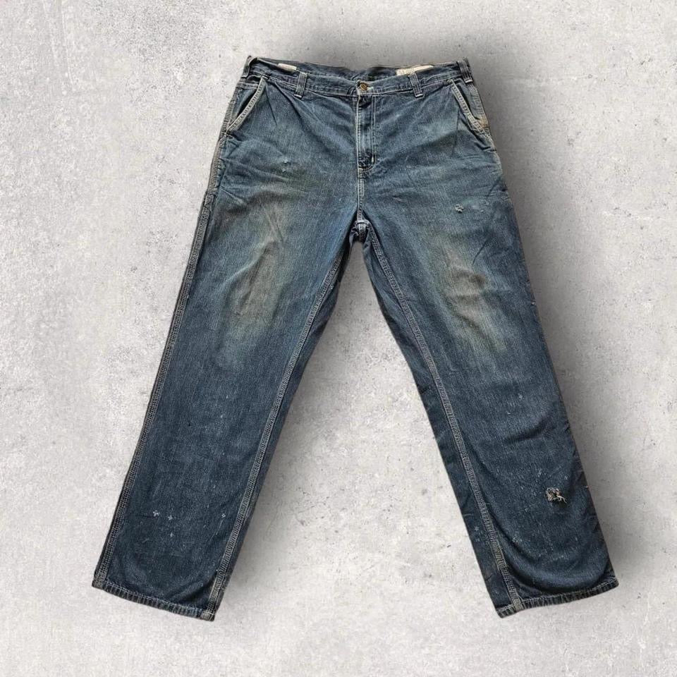 Carhartt jeans 38x32 with paint stains and vintage worn look