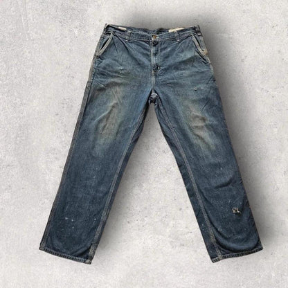 Carhartt jeans 38x32 with paint stains and vintage worn look