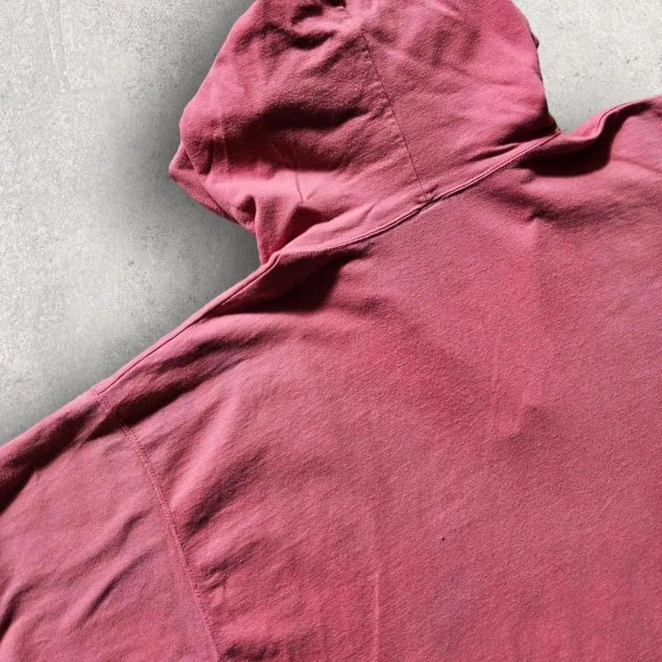 Vintage Champion Pink Hoodie Tee - L, חולצת הודי ורודה Champion