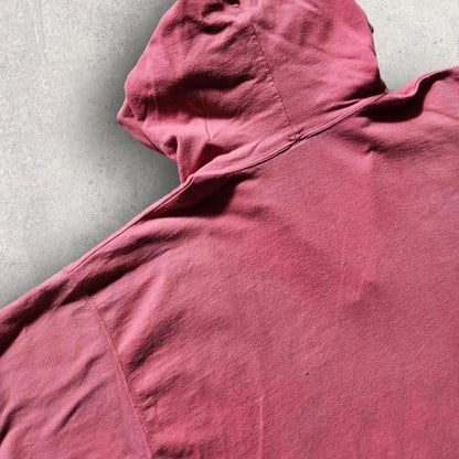 Vintage Champion Pink Hoodie Tee - L, חולצת הודי ורודה Champion