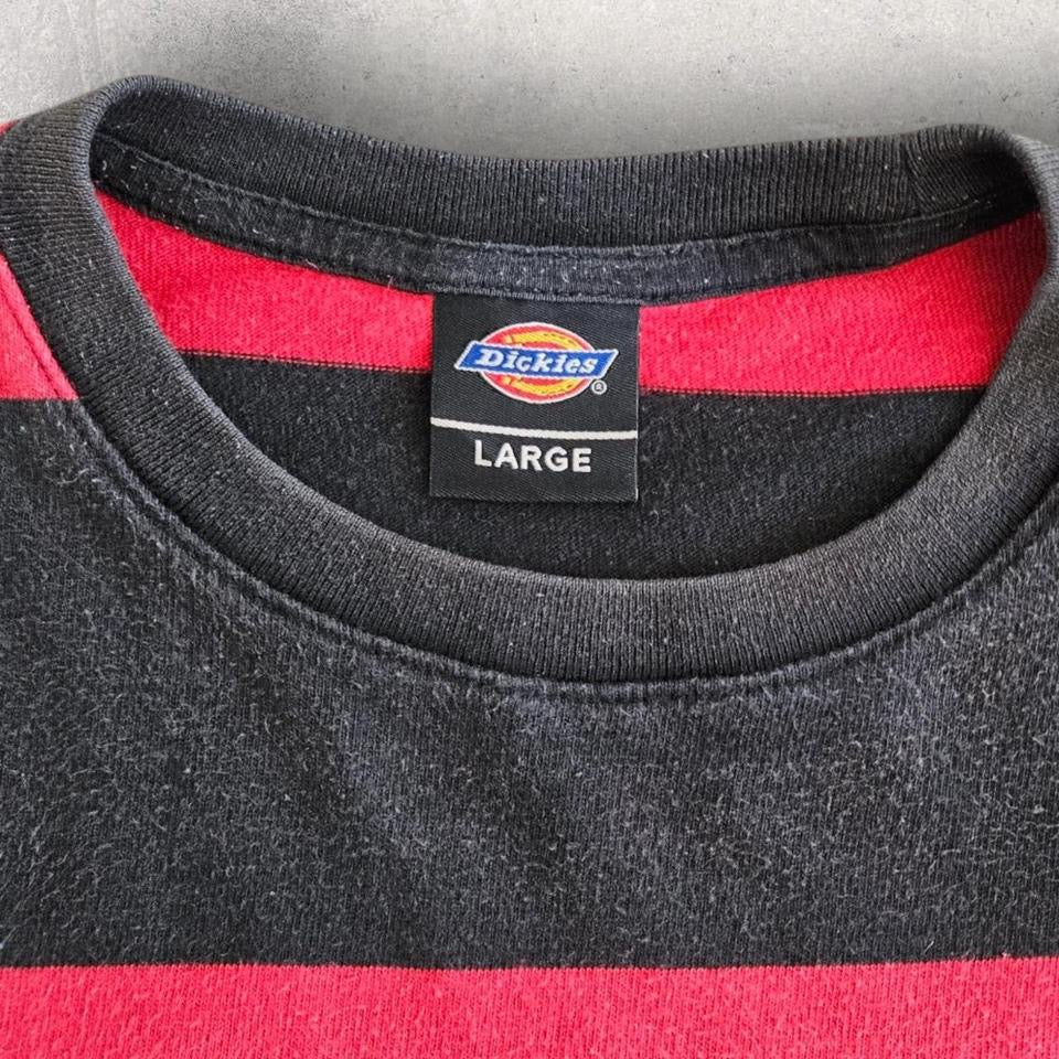 Y2K Dickies Red/Black T-shirt - Large, חולצת דיקיס משנות ה־2000 בצבע אדום/שחור מידה L