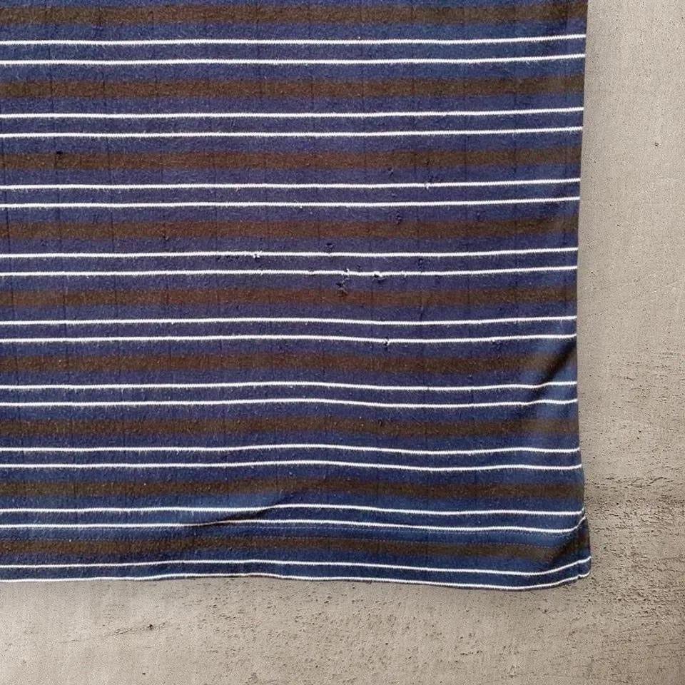 Nautica striped polo - L, chest 54cm, length 77cm, navy with stripes, small holes on back, size L