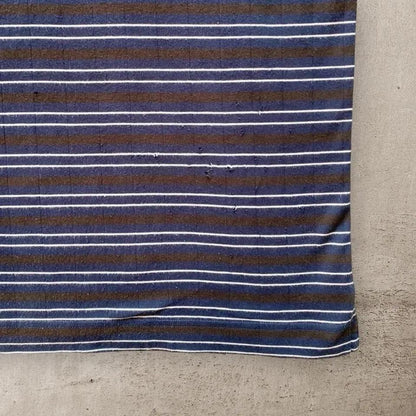 Nautica striped polo - L, chest 54cm, length 77cm, navy with stripes, small holes on back, size L