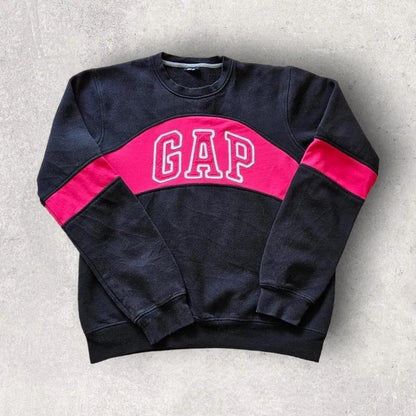 סווטשירט GAP בעיצוב מחודש בצבעי שחור וורוד, מידה M
