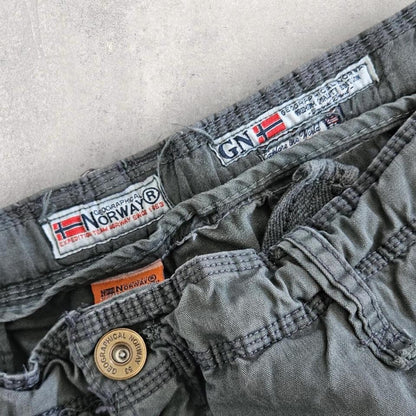 Geographical Norway green cargo shorts W40 vintage streetwear         