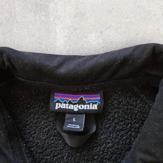 Patagonia Quarter Zip - L, סווטשירט רבע רוכסן וינטג' פטגוניה שחור מידה L