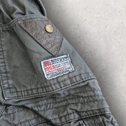 Geographical Norway green cargo shorts W40 vintage streetwear          