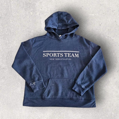 Basic Blue Hoodie Medium, blue color, bleach stain, good overall condition