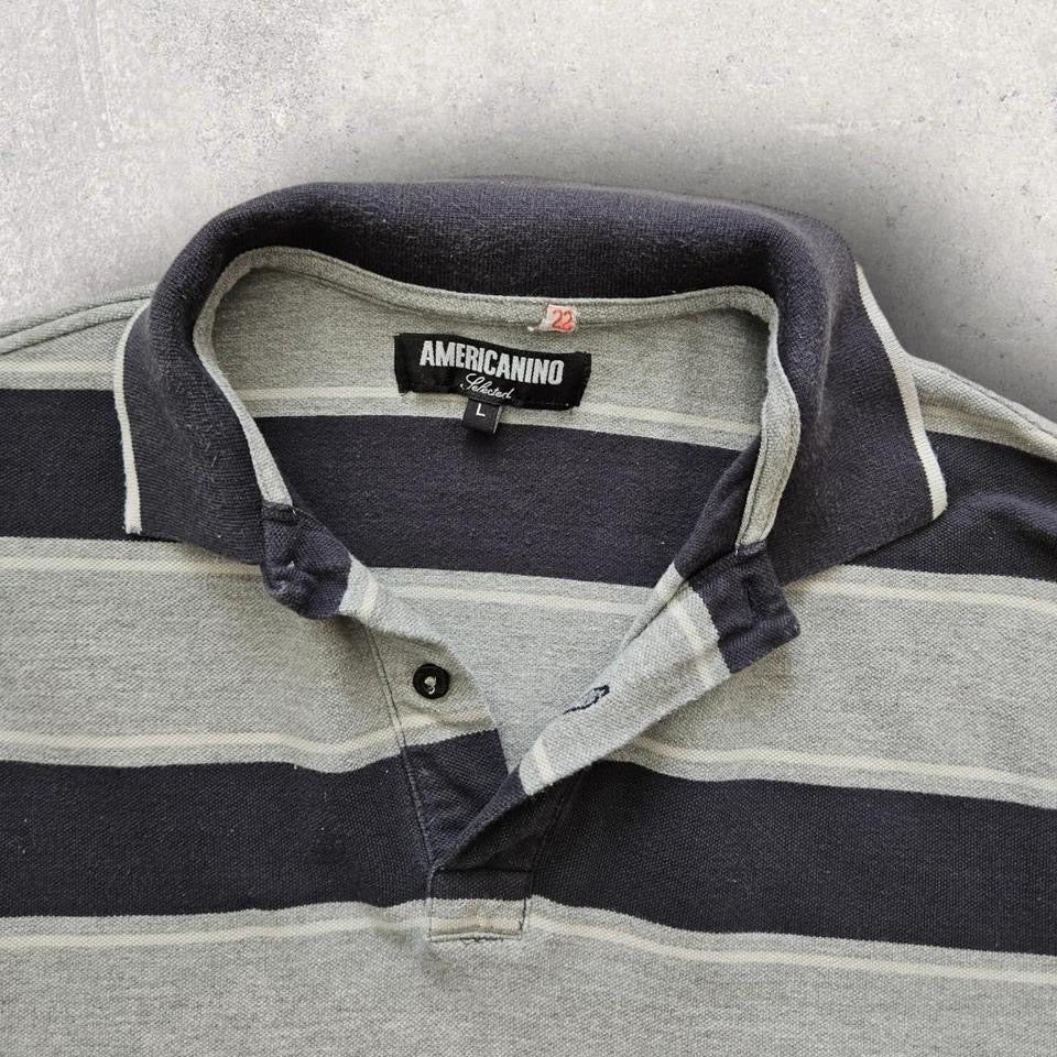 Americanino stripes polo - Small, מידת S/M, כתם אקונומיקה בשרוול, 8.5/10 מצב