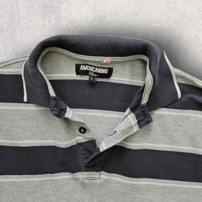 Americanino stripes polo - Small, מידת S/M, כתם אקונומיקה בשרוול, 8.5/10 מצב