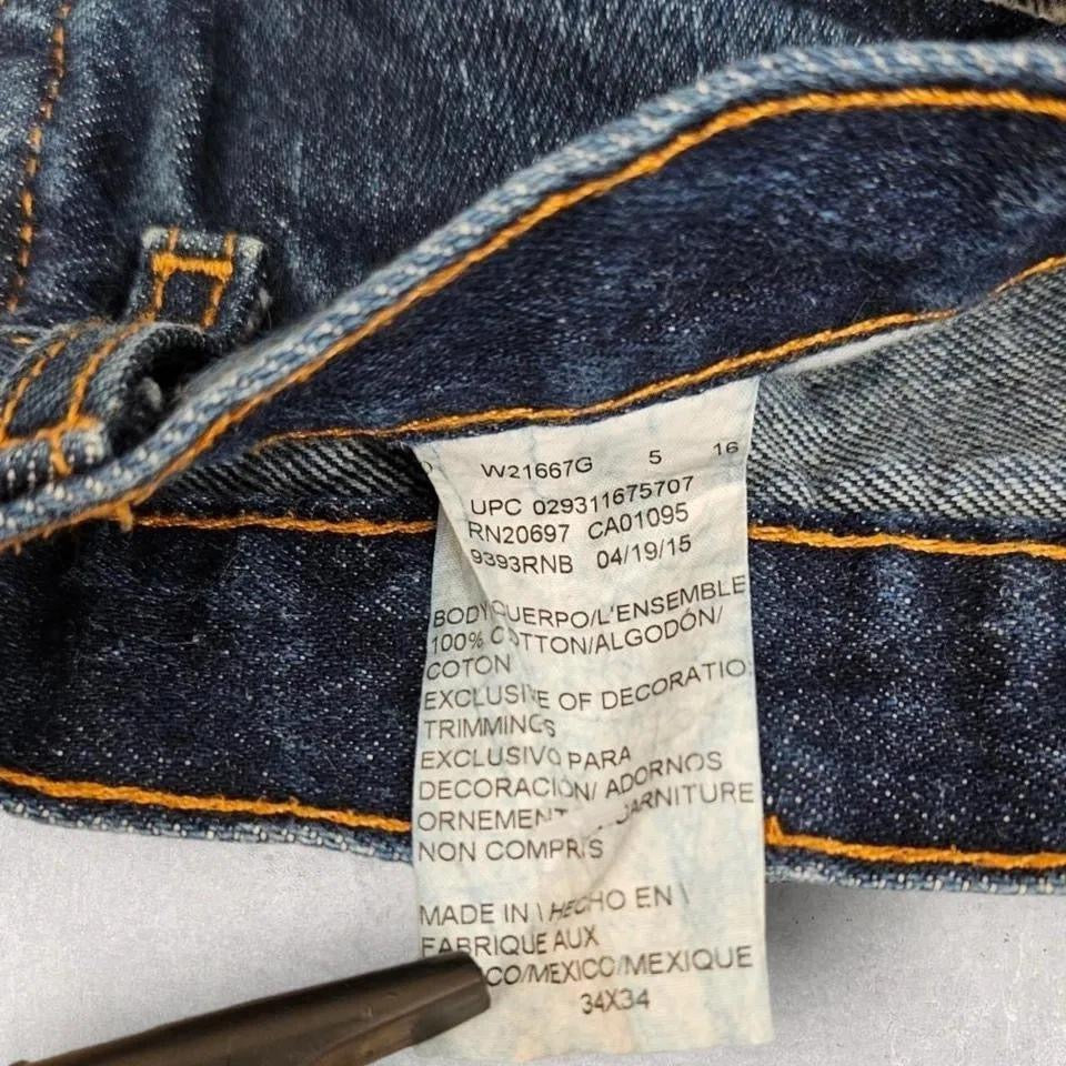 Dickies navy jeans - 34x34, ג’ינס כחול כהה דיקיס וינטג במצב טוב עם כתמי צבע רבים בחזית