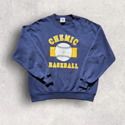 Jerzees 2001 Navy Crewneck - M, סווטשירט כחול כהה במידה M משנת 2001