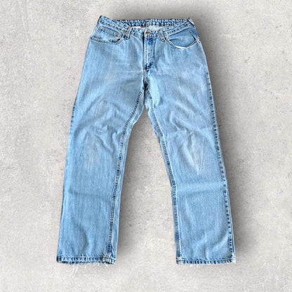 Carhartt Woman's Blue Jeans, Waist 86cm, Length 107cm, women’s blue jeans with small stains