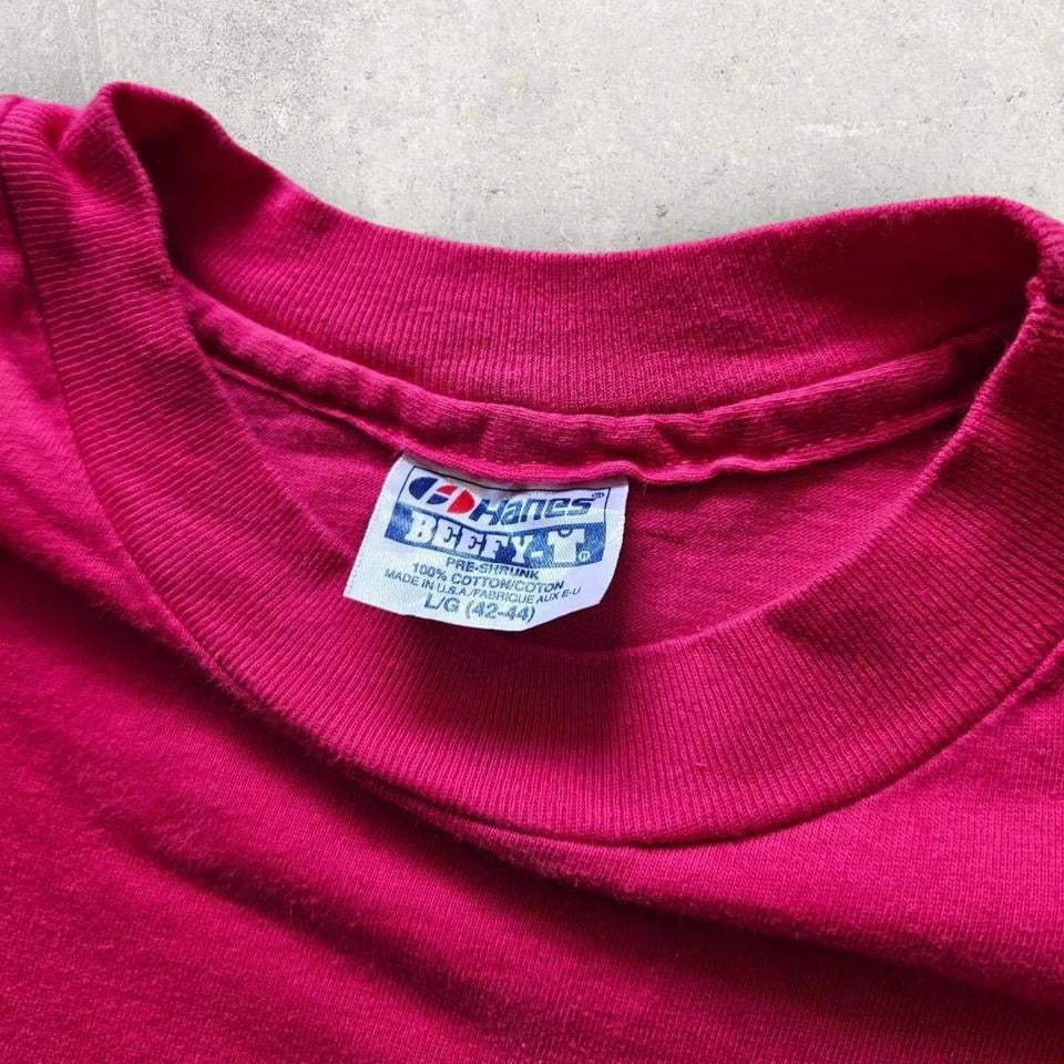 Vintage Pink Single Stitch Tee - XLarge חולצת טי וינטג׳ ורודה בתפר יחיד, מידה XL, מצב 9.5/10