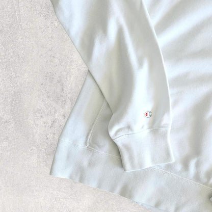 Champion Womans White Logo Hoodie - S, הודי לבן עם לוגו של Champion לנשים