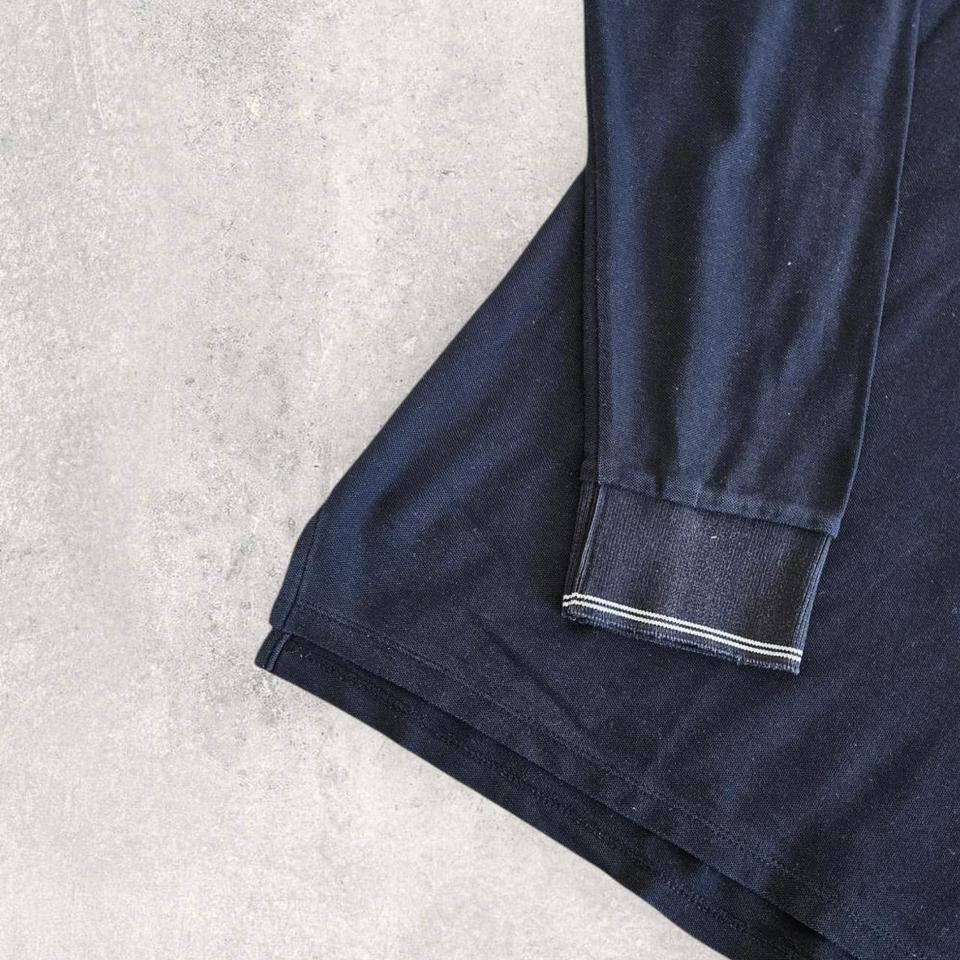 Valentino Navy Long Sleeve Polo - M חולצה ארוכה של ולנטינו מידה M לגבר