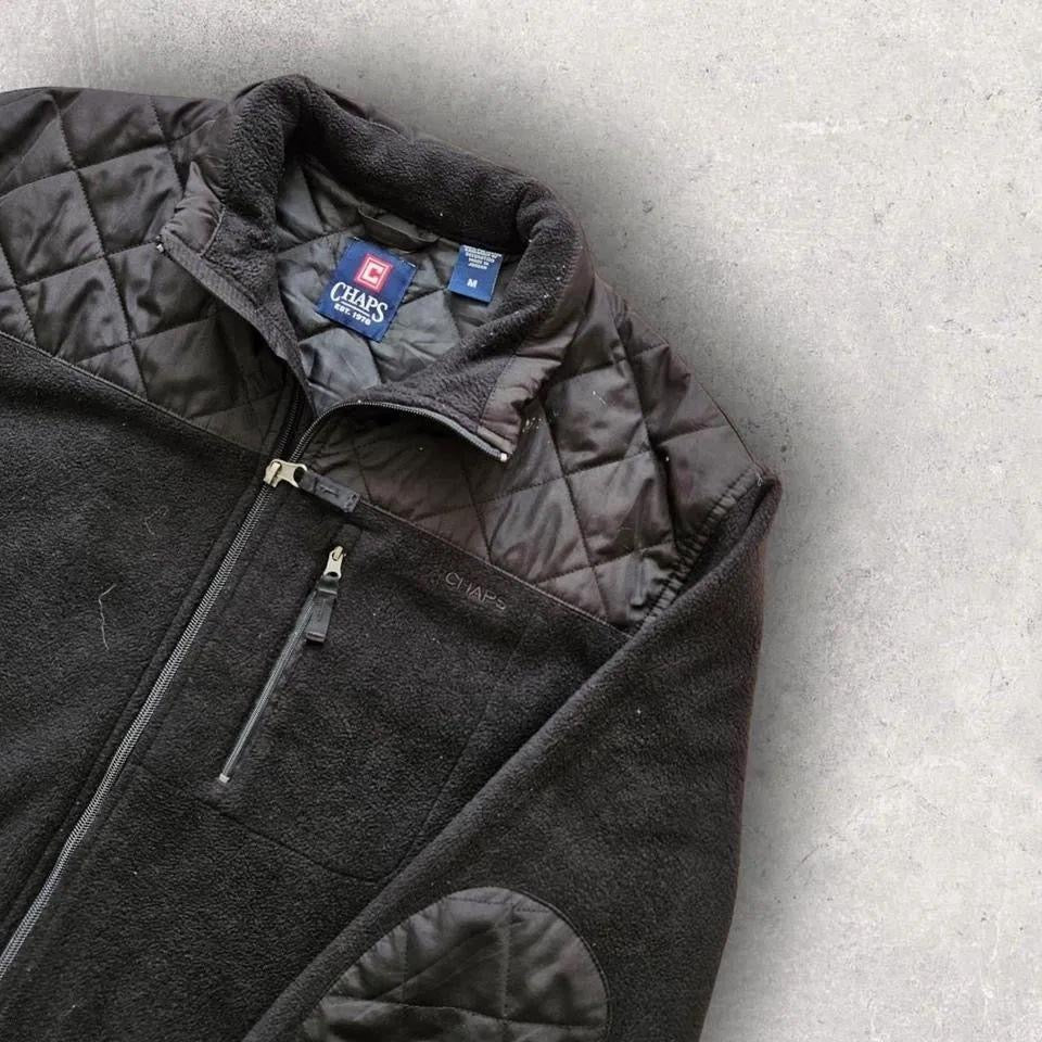 Chaps black fleece jacket large, men’s L