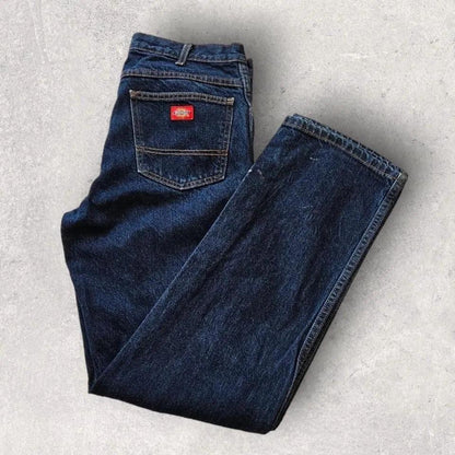 Dickies navy jeans - 34x34, ג’ינס כחול כהה דיקיס וינטג במצב טוב עם כתמי צבע רבים בחזית
