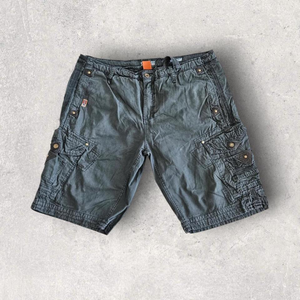 Geographical Norway green cargo shorts W40 vintage streetwear          