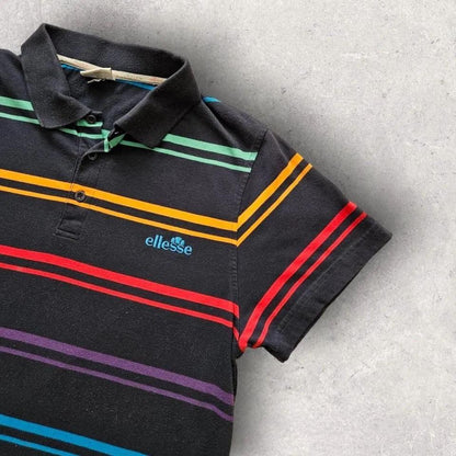 Ellesse stripes polo Tee - M, חולצת פולו רב צבעים של Ellesse