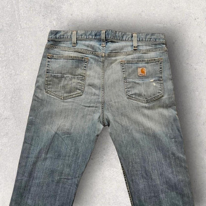 Carhartt Blue Jeans 36x32 vintage denim with relaxed fit and distressed look