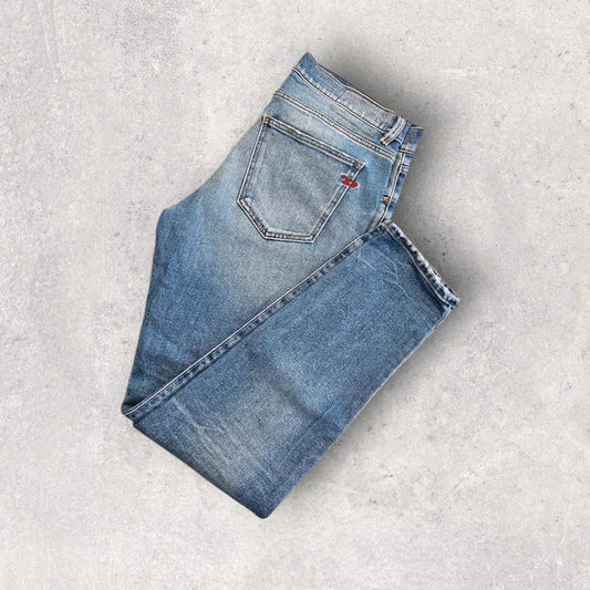 Vintage Diesel blue jeans size 34 with front mark and heavy fade