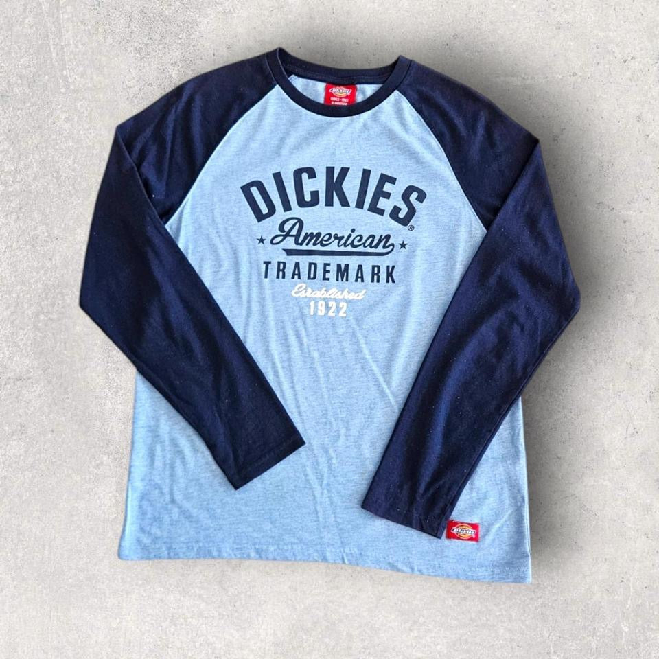Dickies Blue/Navy Long Sleeve Tee - Small, חולצת שרוול ארוך כחולה/נייבי לגבר מידה S