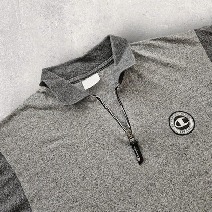 Champion 1/4 Zip Polo - M במצב מצוין, מידה M/L