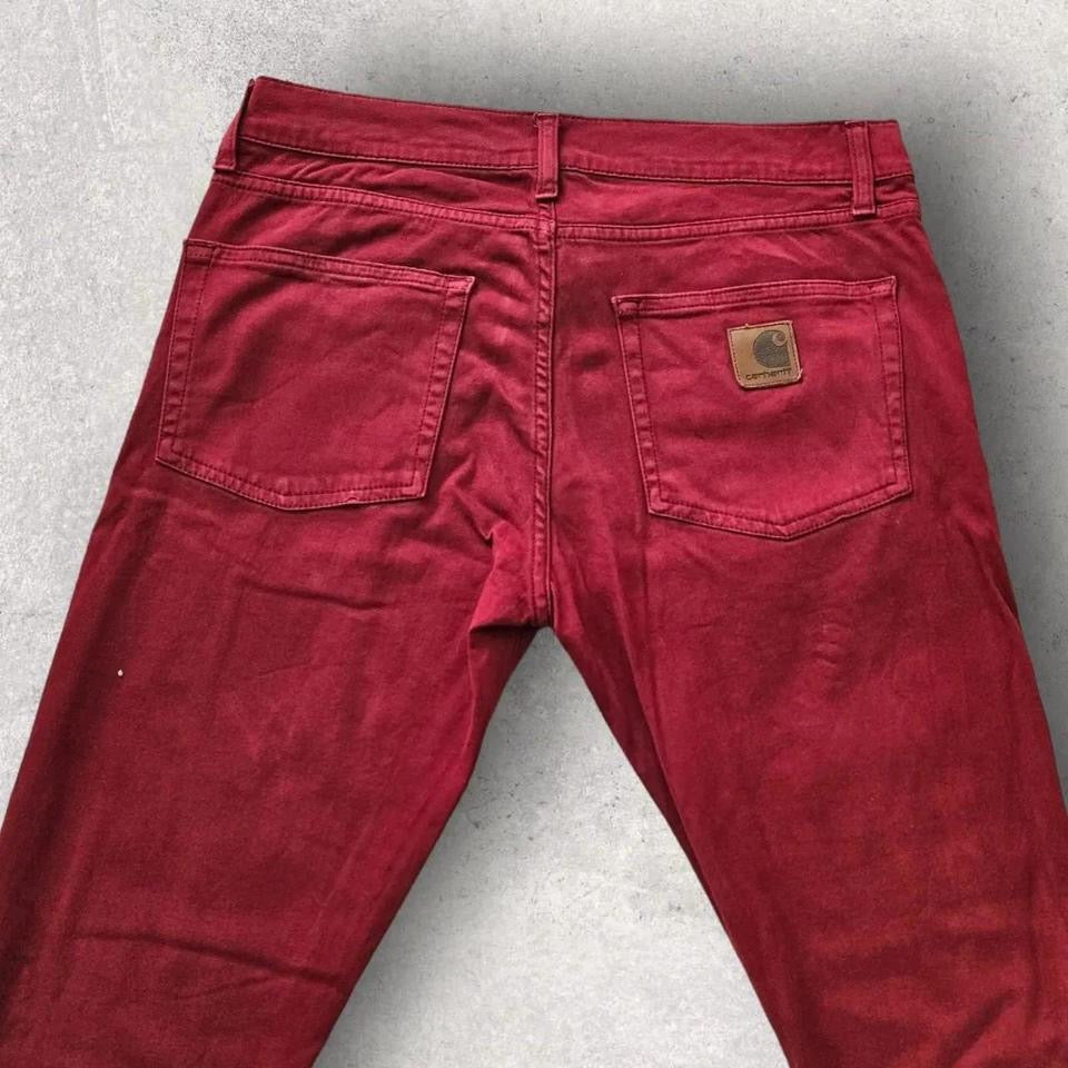 Carhartt red jeans 32x32 vintage worn look