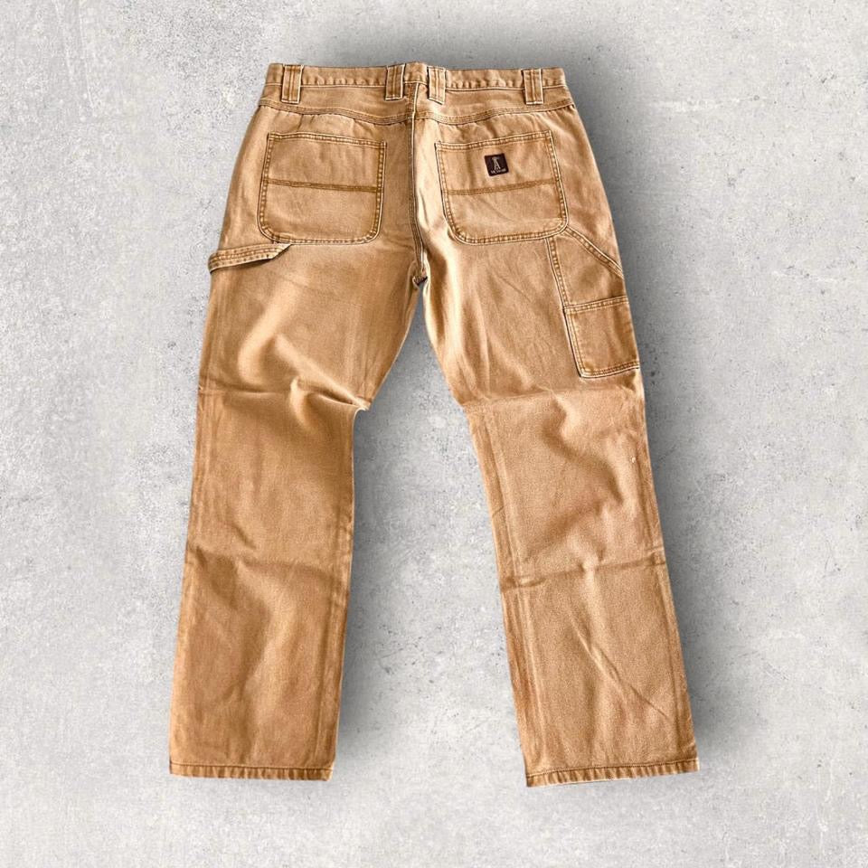 RK brand brown carpenters jeans vintage workwear streetwear 36x32        