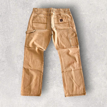 RK brand brown carpenters jeans vintage workwear streetwear 36x32        