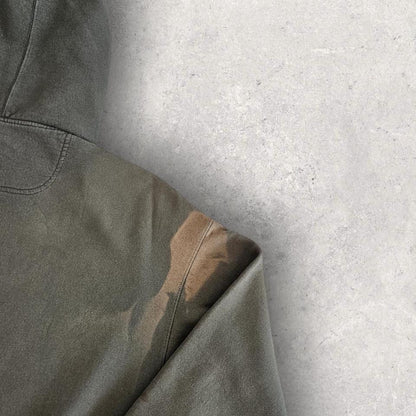 Vintage Champion Green Hoodie L, green color, bleach stain on sleeve