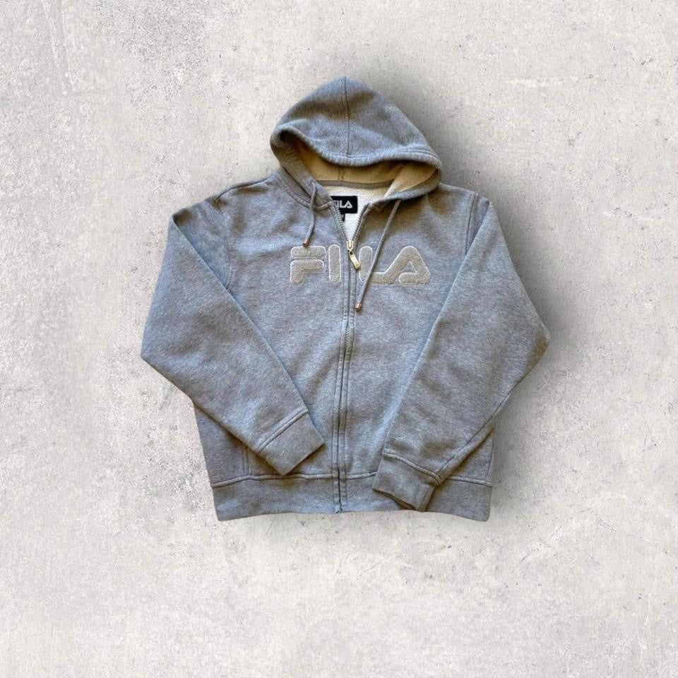 Fila Zipper Hoodie S, grey hoodie with full zi