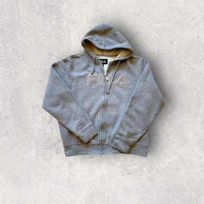 Fila Zipper Hoodie S, grey hoodie with full zi