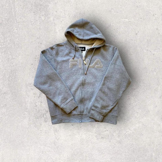 Fila Zipper Hoodie S, grey hoodie with full zi