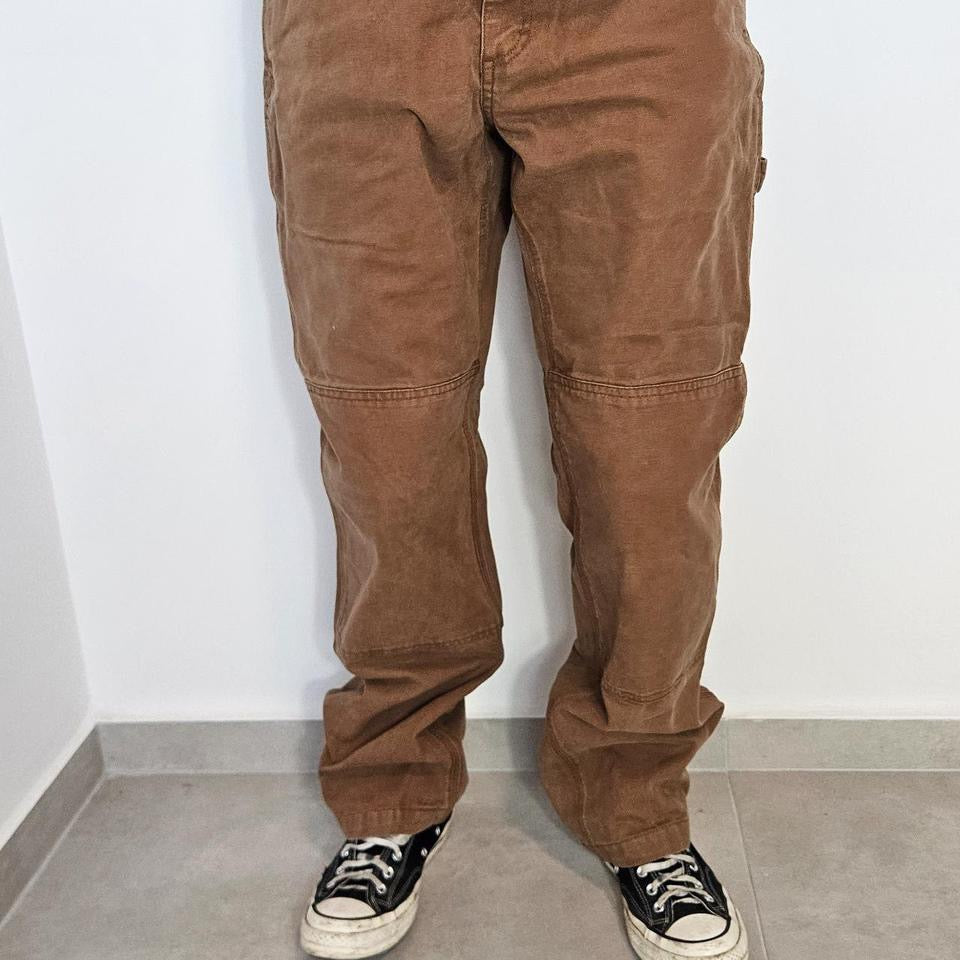 Brown Double Knee Workwear Carpenter Jeans - 34x32 ג'ינס עבודה חום מידה W34 L32