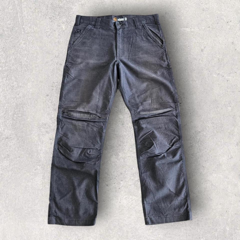 Carhartt grey workwear jeans 34x32 with straight fit and visible front marks