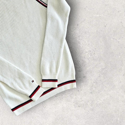 Tommy Hilfiger White Knitted Sweater S 