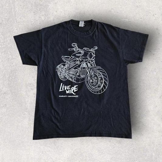 Harley Davidson Black Tee - Large, מידה L, חולצת טי שחורה לגבר