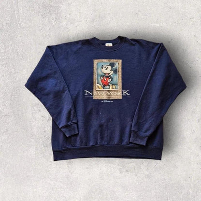 Vintage Disney Sweater - L, סוודר וינטג' דיסני כחול נייבי מידה L