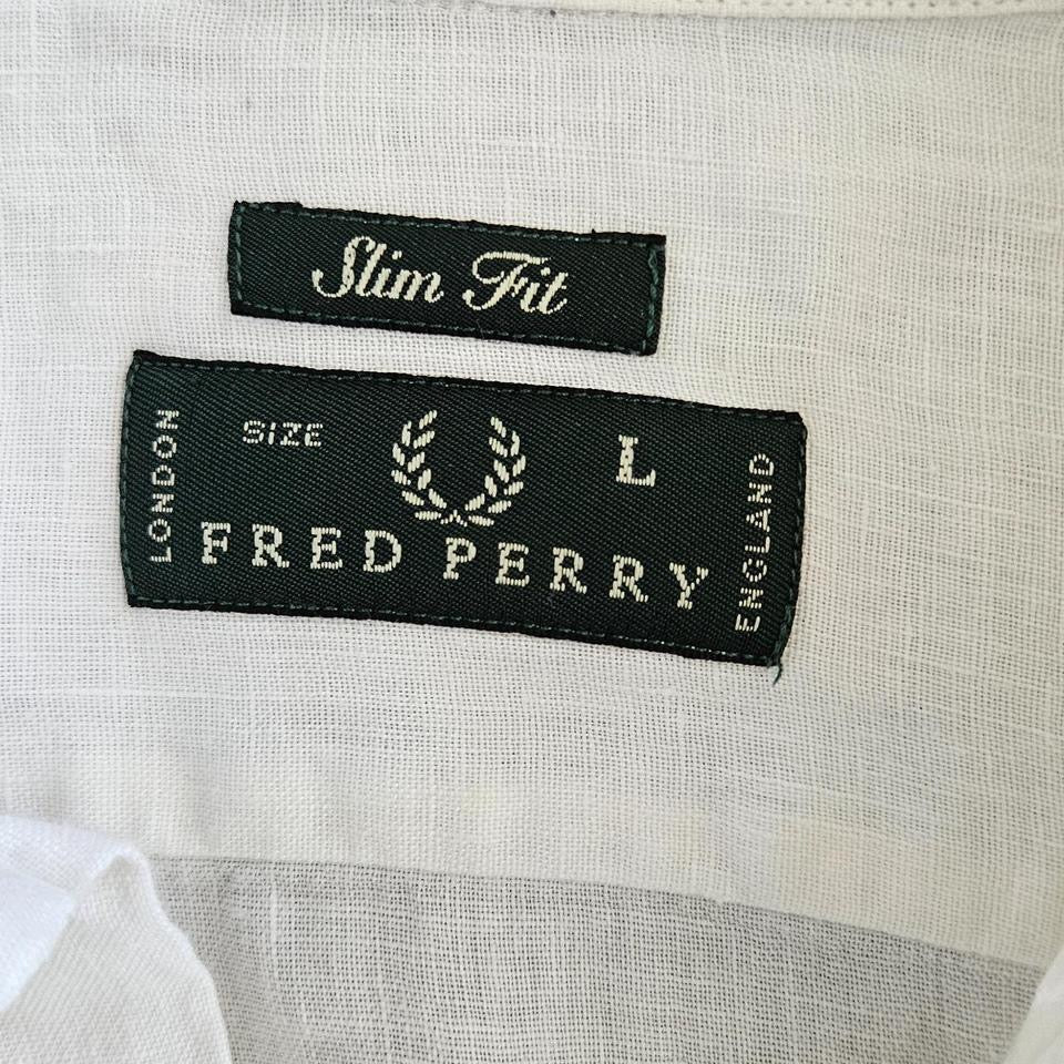 Fred Perry White Polo shirt - L חולצת פולו לבנה פרד פרי מידה L