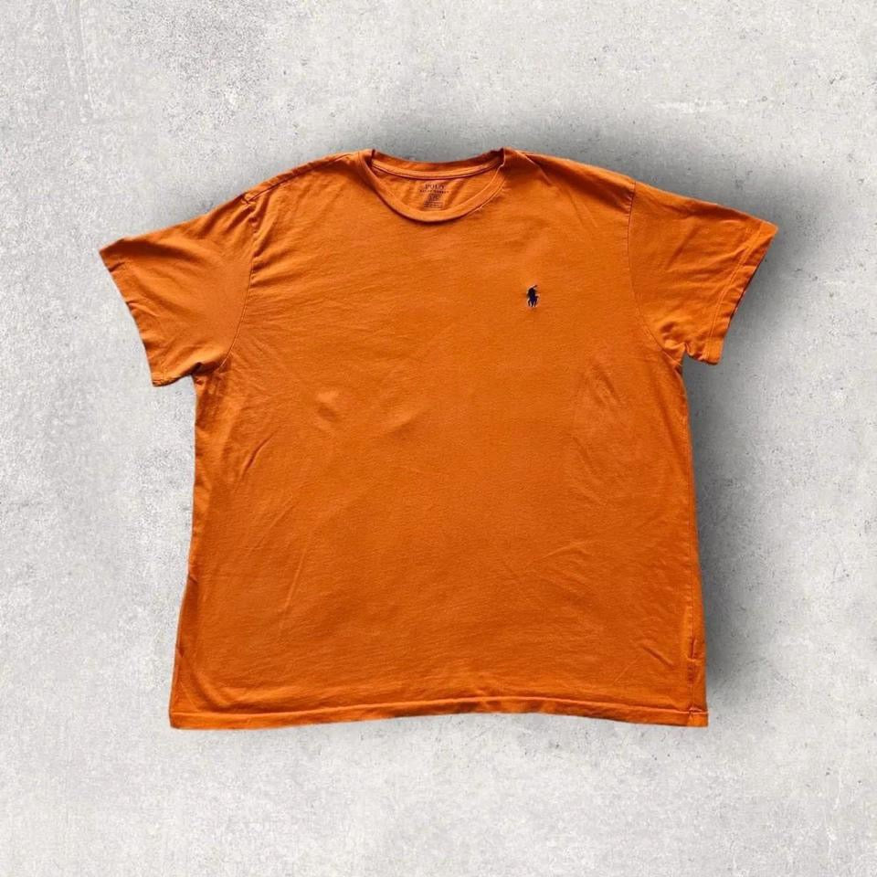 Orange Ralph Lauren Classic Tee - L חולצת טי קלאסית של ראלף לורן בצבע כתום, מידה L,