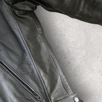 ג׳קט רכיבה Spidi מעור בצבע כחול כהה, מידה מדיום, עם מגני כתפיים ומרפקים