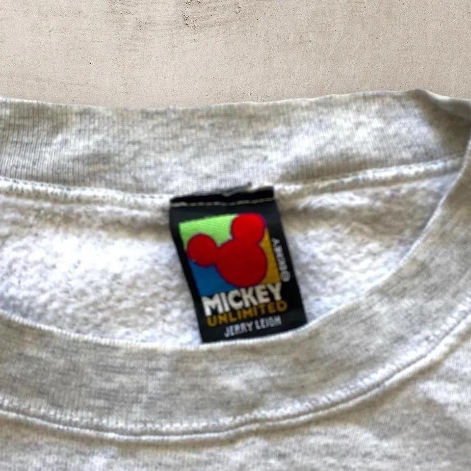 סווטשירט אפור מיקי מאוס עם לוגו רקום, מידה M-L