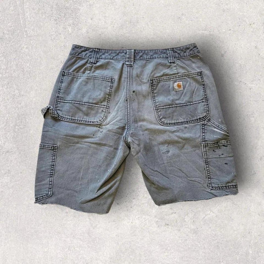 Carhartt carpenter shorts - original fit בצבע בהיר עם כתמי צבע ואקונומיקה