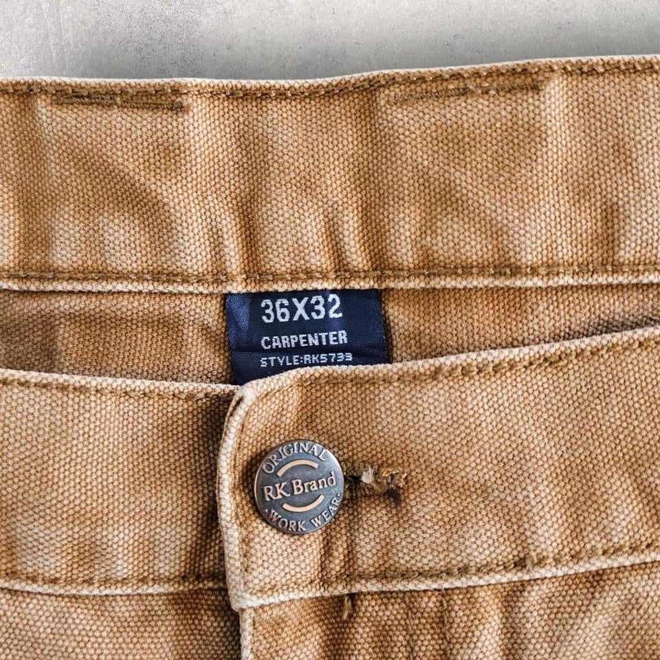 RK brand brown carpenters jeans vintage workwear streetwear 36x32         