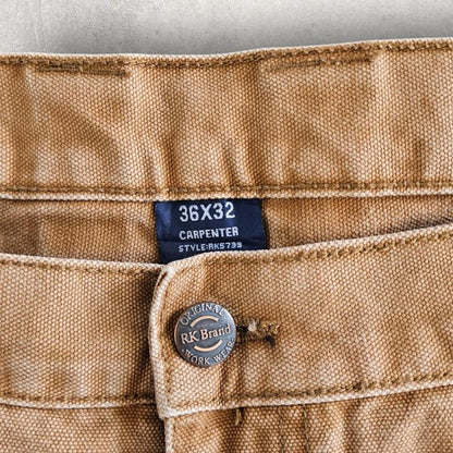 RK brand brown carpenters jeans vintage workwear streetwear 36x32         