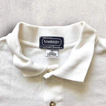Hard Rock Cafe White Polo - M חולצת פולו לבנה וינטג' מידה M לגבר